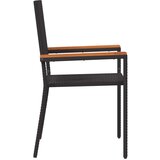vidaXL Stacking vrtne stolice s jastucima - set od 2 komada u crnom poli ratan | shoptok.hr