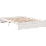 vidaXL Krevet s regalom z knjige bez madraca bijeli 140x190cm borovina | shoptok.hr