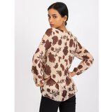 Fashion Hunters RUE PARIS Long beige and black cape with patterns Cene