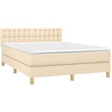  Krevet box spring s madracem LED krem 140x190 cm od tkanine | shoptok.hr