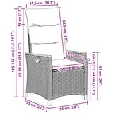  Ležeči vrtni stol Črna in krem 64 x 57,5 x 112 cm poli ratan, (5000285735) | Shoptok.si
