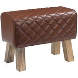  Klupa 60 x 30 x 45 cm Prava koža Smeđa dijamantna | shoptok.hr