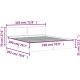  Okvir za krevet s uzglavljem crni 180x200 cm | shoptok.hr
