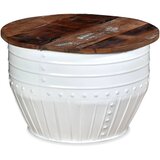 Maison Chic Klubska mizica - kavna mizica - Nizka mizica iz trdnega predelanega lesa bela oblika soda, (21754196) | Shoptok.si