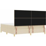  Krevet s opruga kutije s uzglavljem Krema 200 x 200 cm tkanina | shoptok.hr