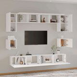  Komplet TV omaric 8-delni bel konstruiran les, (20730930) | Shoptok.si