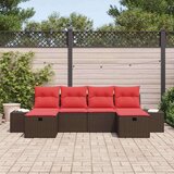  Vrtna sedežna garnitura z blazino 6 pcs Rjava poli ratan, (5000085122) | Shoptok.si