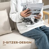  Dvosjed presvlaka od tkanine s efektom lana kompaktna do 200 kg drveni okvir 123D x 69Š x 74V cm bež | shoptok.hr