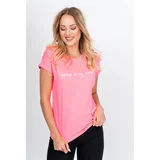 Kesi Women's T-shirt with the words "Shopping is my cardio" - pink,