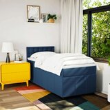 vidaXL Box spring postelja z vzmetnico modra 90x200 cm blago | Shoptok.si