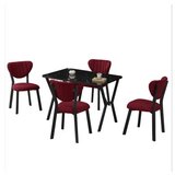 Hanah home Set Trpezarijski sto i 4 stolice Elma Burgundy Black | Eponuda.com