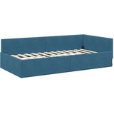  Kutni okvir kreveta s uzglavljem Plava 100 cm x 200 cm Baršun | shoptok.hr
