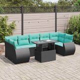  8-dijelni set vrtnih sofa od poliratana s jastucima crni bagrem | shoptok.hr