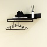 Spinder Design Črn kovinski stenski obešalnik s polico Sway – | Shoptok.si