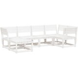 Maison Chic Seti vrtnega pohištva - Vrtna garnitura - Vrtni pohištvo set 6-delna bela trdna borovina, (21813019) | Shoptok.si