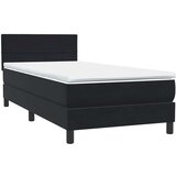 vidaXL Box spring postelja z vzmetnico črna 80x220 cm žamet | Shoptok.si