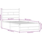  Metalni okvir kreveta bez madraca boja hrasta sonome 90x200 cm | shoptok.hr