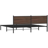 vidaXL Metalni okvir kreveta bez madraca smeđa boja hrasta 193x203 cm | shoptok.hr
