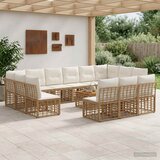  Set vanjskih sofa 14 pcs Prirodna i krema bijela Poliester | shoptok.hr