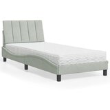 vidaXL Krevet s madracem svjetlosivi 90x190 cm baršunasti Cijene