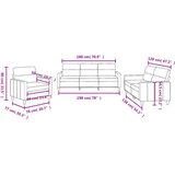  3-dijelni set sofa s jastucima crni od tkanine | shoptok.hr