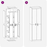 Ormarić Omarica za shranjevanje 2 pcs Bela 60 x 40 x 200 cm Jeklo, (5000152649) | Shoptok.si