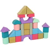  Drveni blokovi pastelne boje, dvorac - 28 elemenata | Shoptok.si