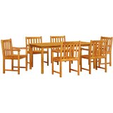  Vrtni set za objed 7 pcs Smeđa Čvrsto drvo akacije | Eponuda.ba
