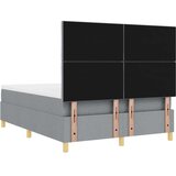 Box Postelja z vzmetnico z vzmetnico Svetlo siva 140 x 200 cm blago, (5000126015) | Shoptok.si