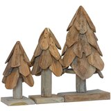 vidaXL Božično drevo z stojalom 3 pcs Rjava Trdna tikovina | Shoptok.si