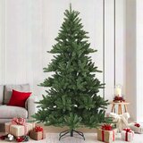 vidaXL Umjetno božićno drvce s nogom Zelena 210 cm PVC, čelik | shoptok.hr