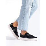 VINCEZA Black Leather Women's Sneakers | Shoptok.si