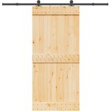 vidaXL Drsna vrata s kompletom vodil 95x210 cm trdna borovina | Shoptok.si