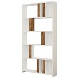 Hanah home lima - white, walnut whitewalnut bookshelf polica za knjige | ePonuda.com
