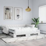 Dnevni krevet na razvlačenje bijeli 90 x 200 cm od umjetne kože | shoptok.hr