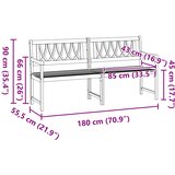  Vanjska klupa Prirodna 180 x 55,5 x 90 cm Čvrsto drvo akacije | shoptok.hr