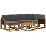 vidaXL Zunanja garnitura za sedenje 7 pcs Naravna in antracitna, (5000280000) | Shoptok.si