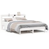 Maison Chic Posteljni okvir - Dvoposteljna postelja - Zakonska postelja brez vzmetnice bel 140x200 cm trdna borovina-J11475, (21774606) | Shoptok.si