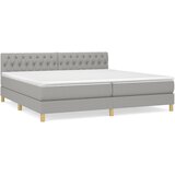 Krevet s oprugama i madracem svjetlosivi 200 x 200cm od tkanine | shoptok.hr