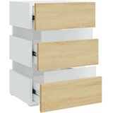 vidaXL LED nočna omarica bela in sonoma hrast 45x35x67 cm iverna pl. | Shoptok.si