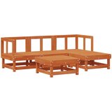  Set lounge namještaja za vrt 5 pcs Vosak Smeđa Masivna borovina | shoptok.hr