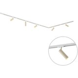 QAZQA Modern railsysteem met 5 spots wit met beige 1-fase GU10 35mm - Iconic Jeana Luxe Cene