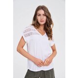 Marisse White Short-Sleeved Blouse Cene
