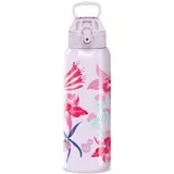3D Beach Flowers ljubičasta dvoslojna metalna boca 700 ml