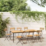 Maison Chic Zložljivi Vrtni Stoli - Stol za vrti 8 kosov jeklo in trden akacijev les JS3219, (21875611) | Shoptok.si