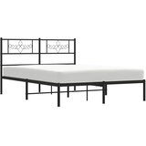  Metalni okvir za krevet s uzglavljem crni 120x190 cm | shoptok.hr