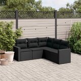  The Living Store Vrtna sedežna garnitura z blazinami 5-delna črna poli ratan - Vrtna Sedežna Garniture, (21447648) | Shoptok.si