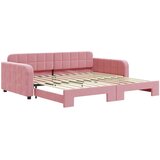  Dnevni krevet na razvlačenje ružičasti 100 x 200 cm baršunasti | shoptok.hr
