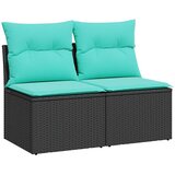  2-dijelni set vrtnih sofa s jastucima crni od poliratana bagrem | shoptok.hr
