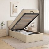  Podesivi krevet s madracem Krem 90 x 190 cm Tkanina | shoptok.hr